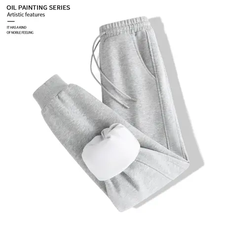 真维斯LIFE灰色卫裤女春秋新款2023爆款美式休闲裤宽松抽绳束脚裤图片