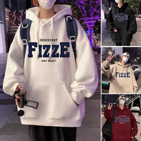 连帽卫衣男春秋季ins潮牌宽松复古帽衫2024情侣款美式vintage外套商品大图