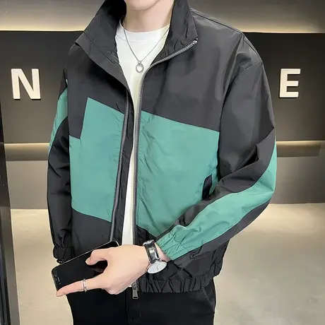 男士外套春秋季2023新款薄款潮流工装立领夹克男装休闲爸爸装上衣商品大图