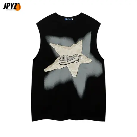 美式汗背心男款纯棉微弹运动健身训练跨栏无袖短袖打底坎肩夏季图片