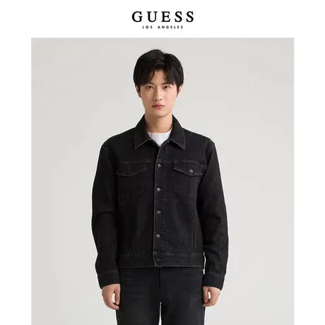 【38上新季】GUESS款男士翻领休闲牛仔外套图片