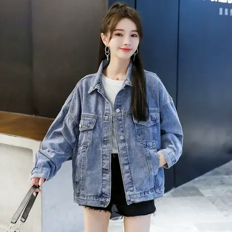 牛仔外套女韩版宽松早秋新款2023欧货上衣小香风夹克春秋装潮百搭商品大图