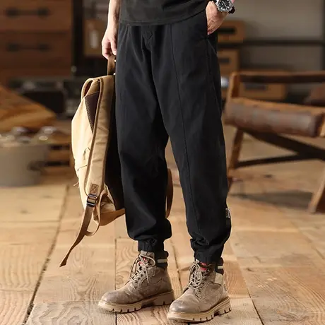 Modi Nick/摩帝尼克男款纯棉潮流工装裤宽松百搭青年束脚裤休闲裤商品大图