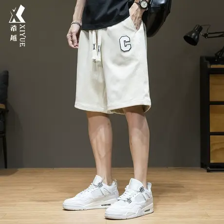 夏季休闲短裤男中裤男士潮牌大裤衩宽松大码加肥加大五分裤子男款商品大图