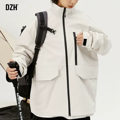 男士户外防水冲锋衣男2023年新款工装立领外套潮高级感春秋款夹克商品大图