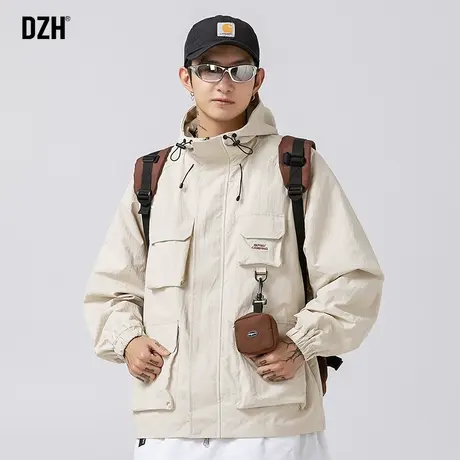 男士美式工装冲锋衣外套男秋季潮高级感防风夹克男装2024新款上衣商品大图