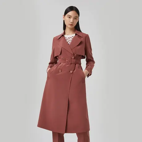 【 真丝】LANCY/朗姿春季新款风衣女收腰显瘦设计感高端外套图片