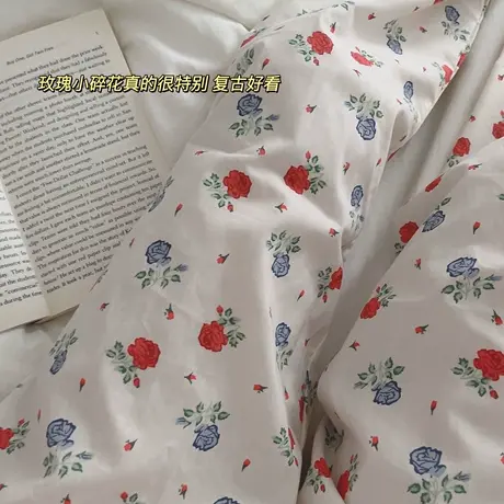 纯棉复古小玫瑰碎花家居裤睡裤长裤休闲裤商品大图