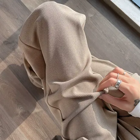 束脚运动裤女春秋季2024新款高腰垂感降落伞高街松紧腰美式工装裤商品大图