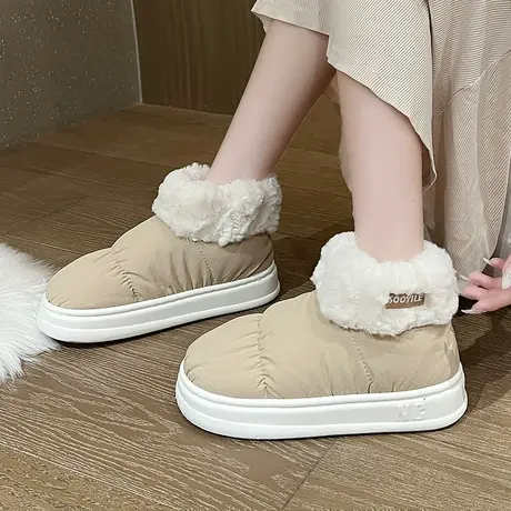 新款冬天的鞋子保暖抗寒女鞋雪地靴女款冬季外穿加绒加厚棉鞋厚底商品大图