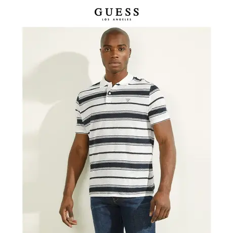 GUESS男士潮流翻领条纹短袖POLO衫-M2GP08KB3F0商品大图