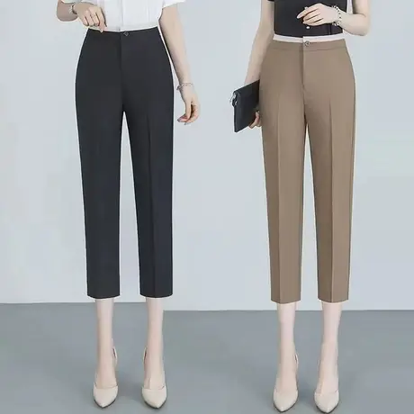 小个子西裤女早秋新款九分萝卜裤高腰直筒西装显瘦职业小脚休闲裤商品大图