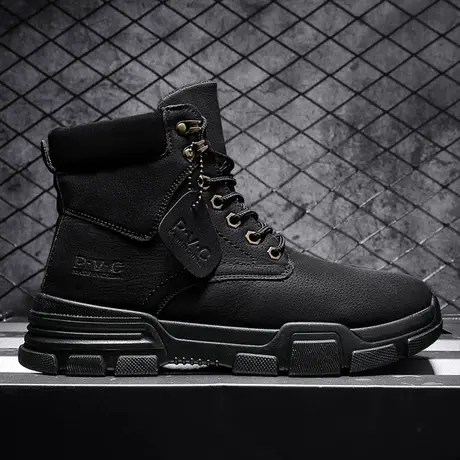 雨鞋男款时尚钓鱼厨师厨房劳保防滑防水鞋冬季加绒保暖棉雨靴男士商品大图