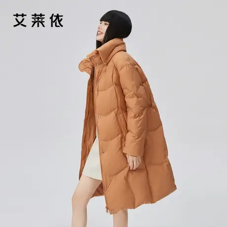 艾莱依2022年新款羽绒服女长款立领温暖时尚休闲高级防寒冬季外套商品大图