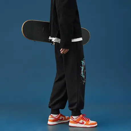 夏季裤子男2023新款薄款冰感高街ins潮运动休闲长裤束脚夏装卫裤商品大图