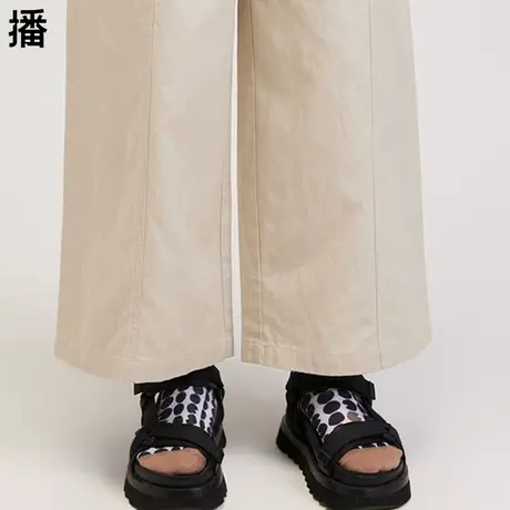 播官方旗舰店高腰阔腿裤女小个子休闲裤新款裤子直筒裤DDP2KD4325商品大图