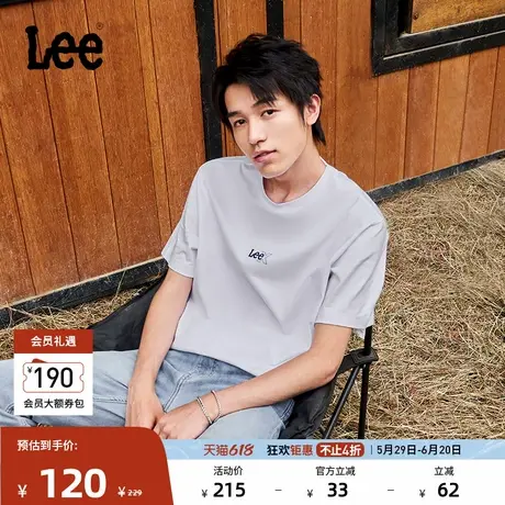 Lee25春夏新品日常字母Logo印花摩登中性男女短袖T恤休闲潮流商品大图