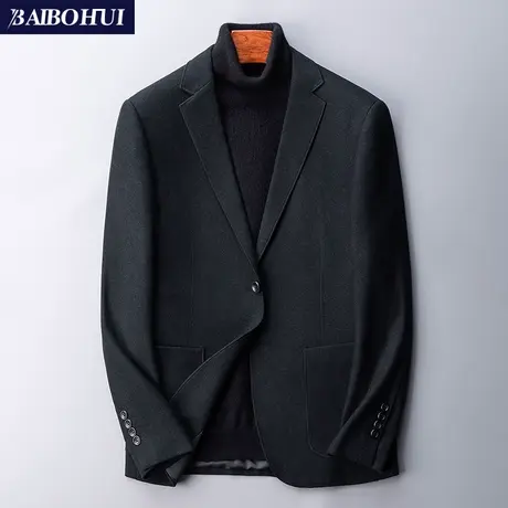 秋冬季男士呢子休闲西装外套韩版商务时尚百搭小西服上衣男修身潮商品大图
