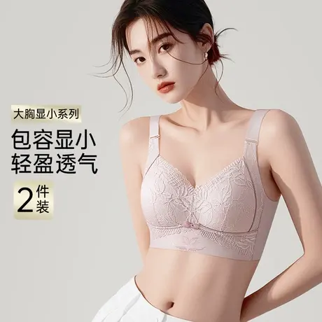 99元2件装院线调整型大胸显小全罩杯内衣女轻薄收副乳防下垂文胸商品大图