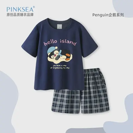 Pinksea莫代尔睡衣女款夏季卡通短袖短裤家居服夏天新款宽松套装商品大图