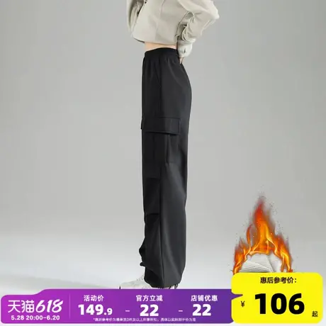 唐狮24冬季新款女软壳工装裤美式复古多袋高腰宽松休闲长裤zcq商品大图