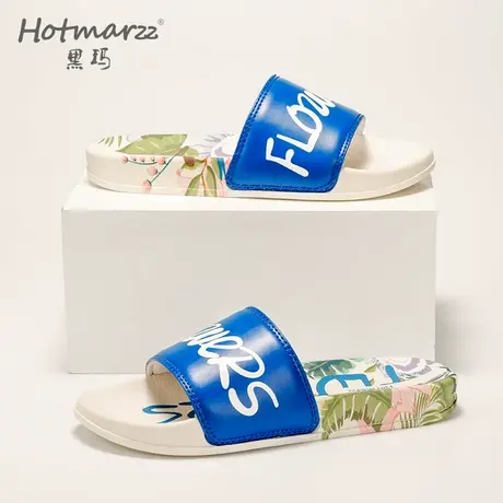 hotmarzz/黑玛拖鞋女夏外穿时尚防滑凉拖室内家居平底情侣一字拖商品大图