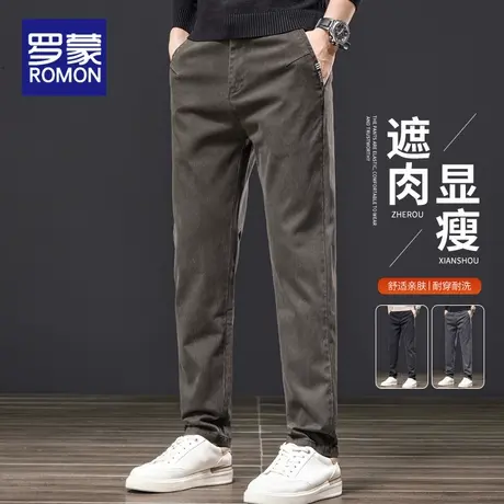 罗蒙男士休闲裤男款爆款2025秋季新款修身直筒秋冬百搭商务裤子男商品大图
