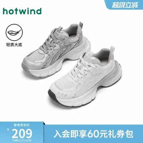 热风男鞋2025年春季新款网面老爹鞋厚底运动休闲鞋轻便鞋子男款商品大图