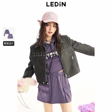 乐町俏皮卫衣套装春新款少女卫衣卫裤C2FCE1257商品大图