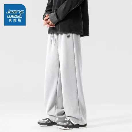 JR真维斯男装美式宽松阔腿裤 2025秋季新品男显高通勤休闲卫裤子商品大图