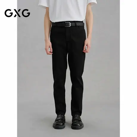 GXG男装 黑色修身弹力牛仔裤男休闲裤 24年冬G24X054076商品大图