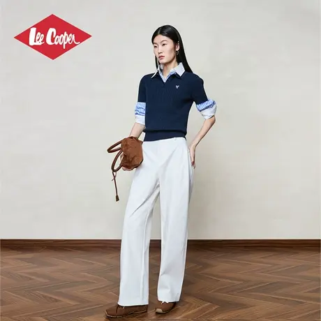 Lee Cooper孟子义代言智性风休闲裤女高级简约2025新款阔腿长裤子商品大图