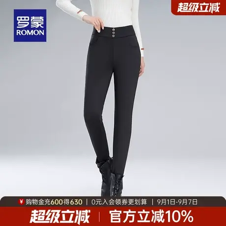 罗蒙女士保暖舒适弹力修身羽绒裤2025冬季新款潮流百搭显瘦长裤女图片