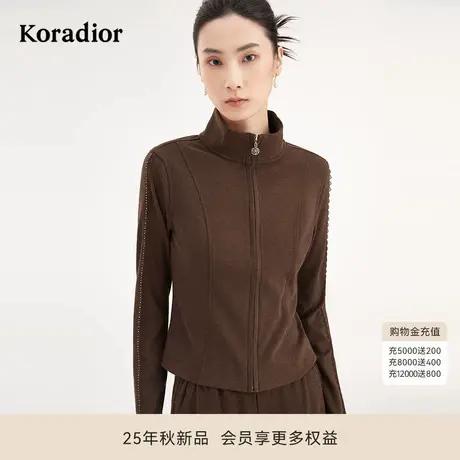 Koradior珂莱蒂尔商场同款2025秋季新款气质修身软糯美拉德短外套商品大图
