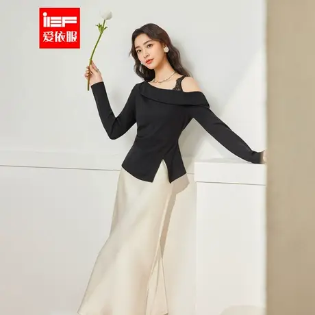 IEF/爱依服2025秋季新款法式性感小女人气质设计感通勤百搭上衣商品大图