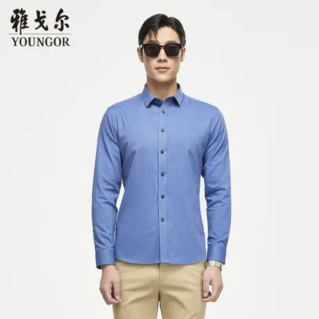 【柔软易打理】V系雅戈尔衬衫秋季新款免烫商务休闲长袖衬衫商品大图