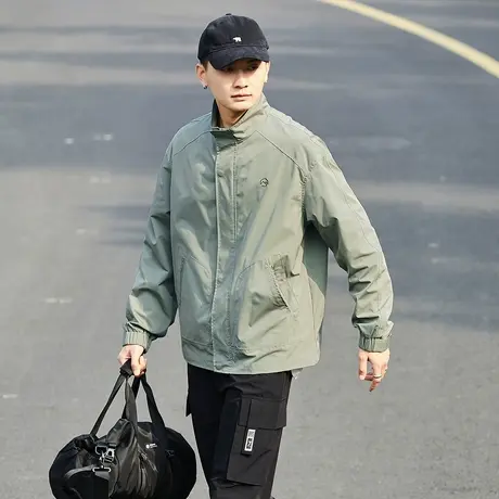 唐狮春秋季新款男立领小标工装夹克短款外套风衣少年上衣工装TUTA图片