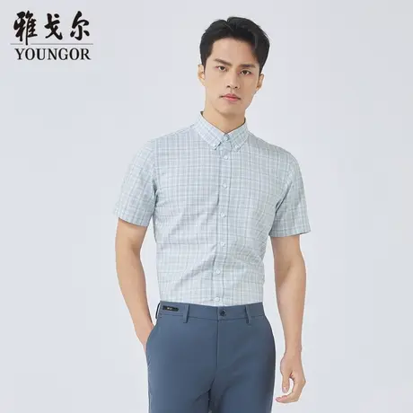 雅戈尔奥莱 商场同款男士短袖衬衫新款官方正品商务休闲短袖衬衫商品大图