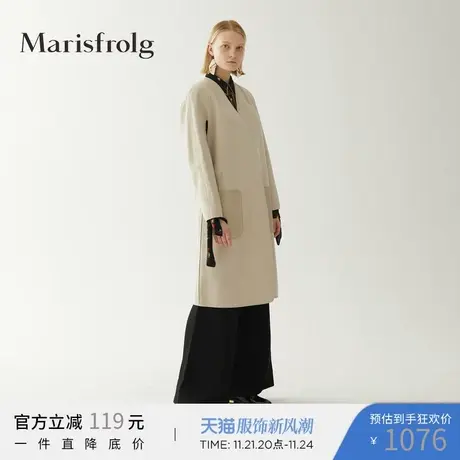 Marisfrolg玛丝菲尔时尚风衣女装2019秋季新款中长款气质休闲外套商品大图