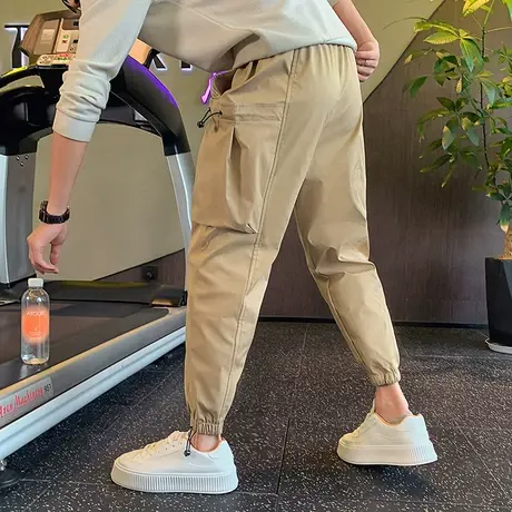 束脚工装裤男秋季潮ins个性大口袋百搭运动休闲裤痞帅哈伦裤卫裤商品大图