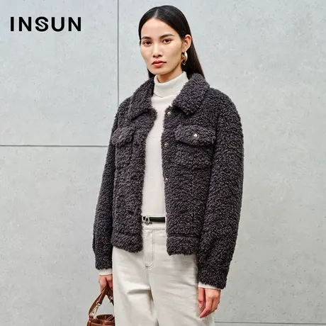 INSUN恩裳线上专选冬季颗粒羊羔毛美拉德外套商品大图