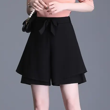 2023夏季新款雪纺短裤女宽松高腰大码a字阔腿裤显瘦休闲裙裤热裤商品大图