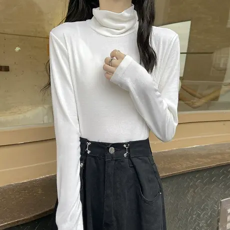 2023秋新款长袖T恤女装修身打底衫女秋冬百搭内搭上衣长袖打底衫图片