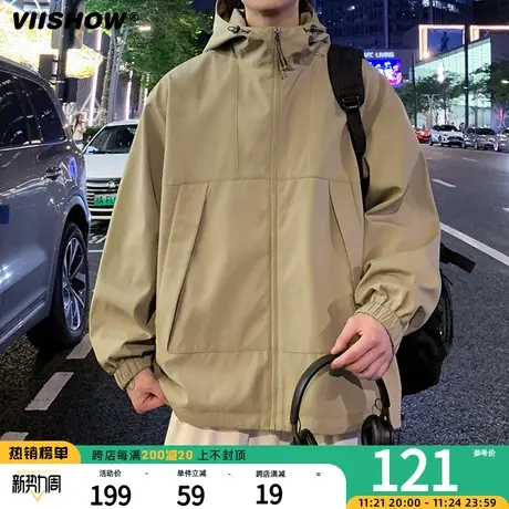 VIISHOW美式复古冲锋夹克机能潮牌外套男女山系登山服宽松春秋夹商品大图
