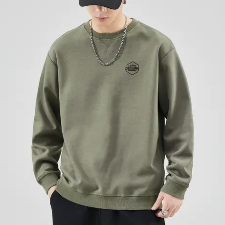 春秋款潮牌情侣装长袖卫衣春季男款重磅圆领上衣2024新款春天男装商品大图