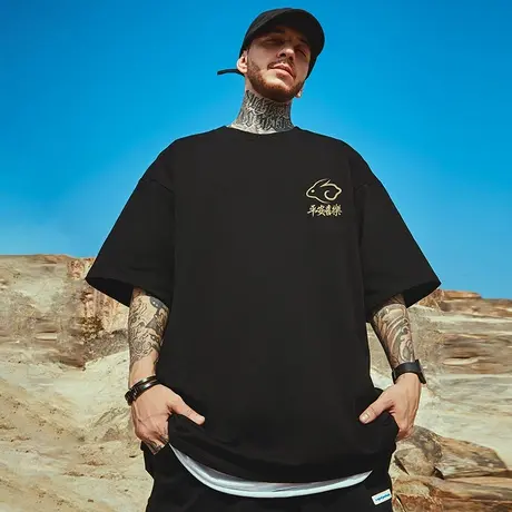 胖子短袖t恤男胖2025新款大码纯棉夏季新年本命年大码上衣服半袖D商品大图