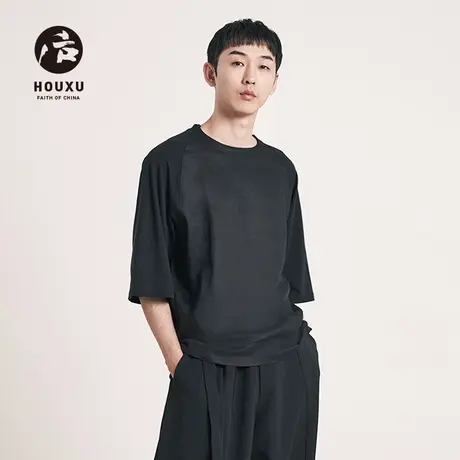 后序【纯亚麻系列】中国风短袖T恤男宽松新中式高级感极简上衣商品大图