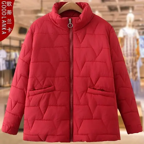 40-50岁中年妈妈秋冬立领棉服女200斤大码宽松时尚加厚小棉袄外套商品大图