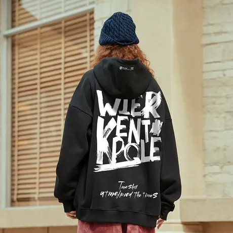 欧美街头oversize卫衣男潮ins嘻哈hiphop连帽加绒宽松潮流外套潮商品大图