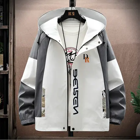 冲锋衣外套男春秋款休闲帅气连帽夹克男潮牌潮流2024春季新款褂子商品大图
